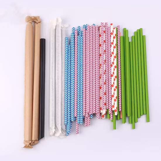 Grado alimentare resistente al calore ad alta temperatura dritto per la decorazione di feste Jumbo Cucchiaio personalizzato Cannuccia a forma di U in carta o cannuccia in plastica