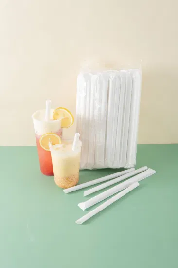 Colori e motivi personalizzati Cannucce di carta per bevande in PLA diritte compostabili biodegradabili